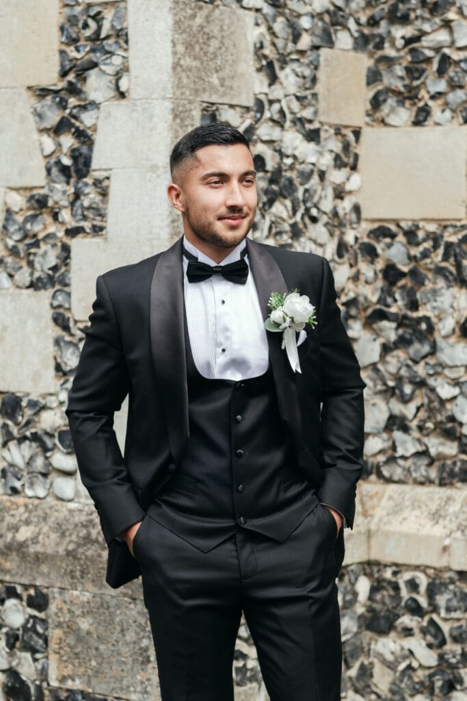 Groom getting ready for the Wisbech wedding ceremony