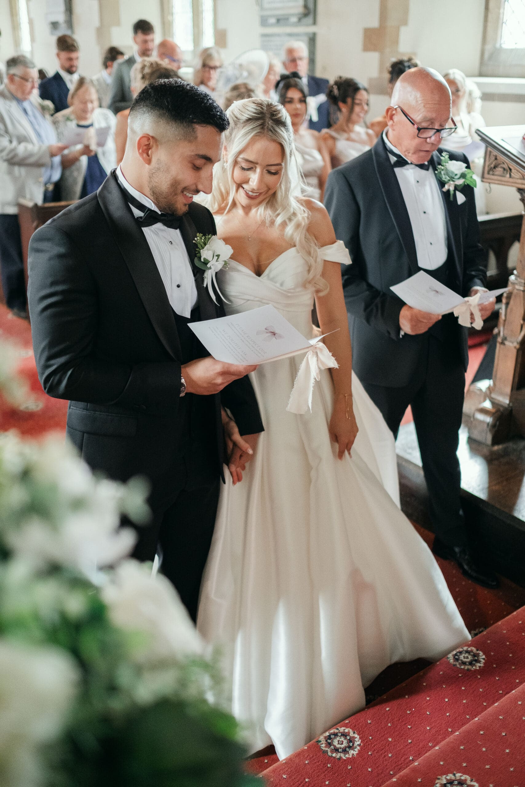 Wedding ceremony inside St Paul’s Church Gorefield during a summer Wisbech wedding