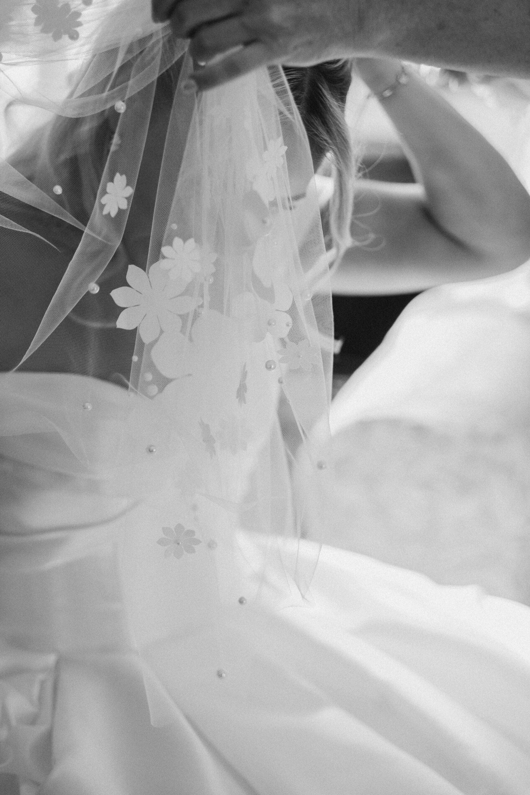 Delicate veil detail photographed with natural light